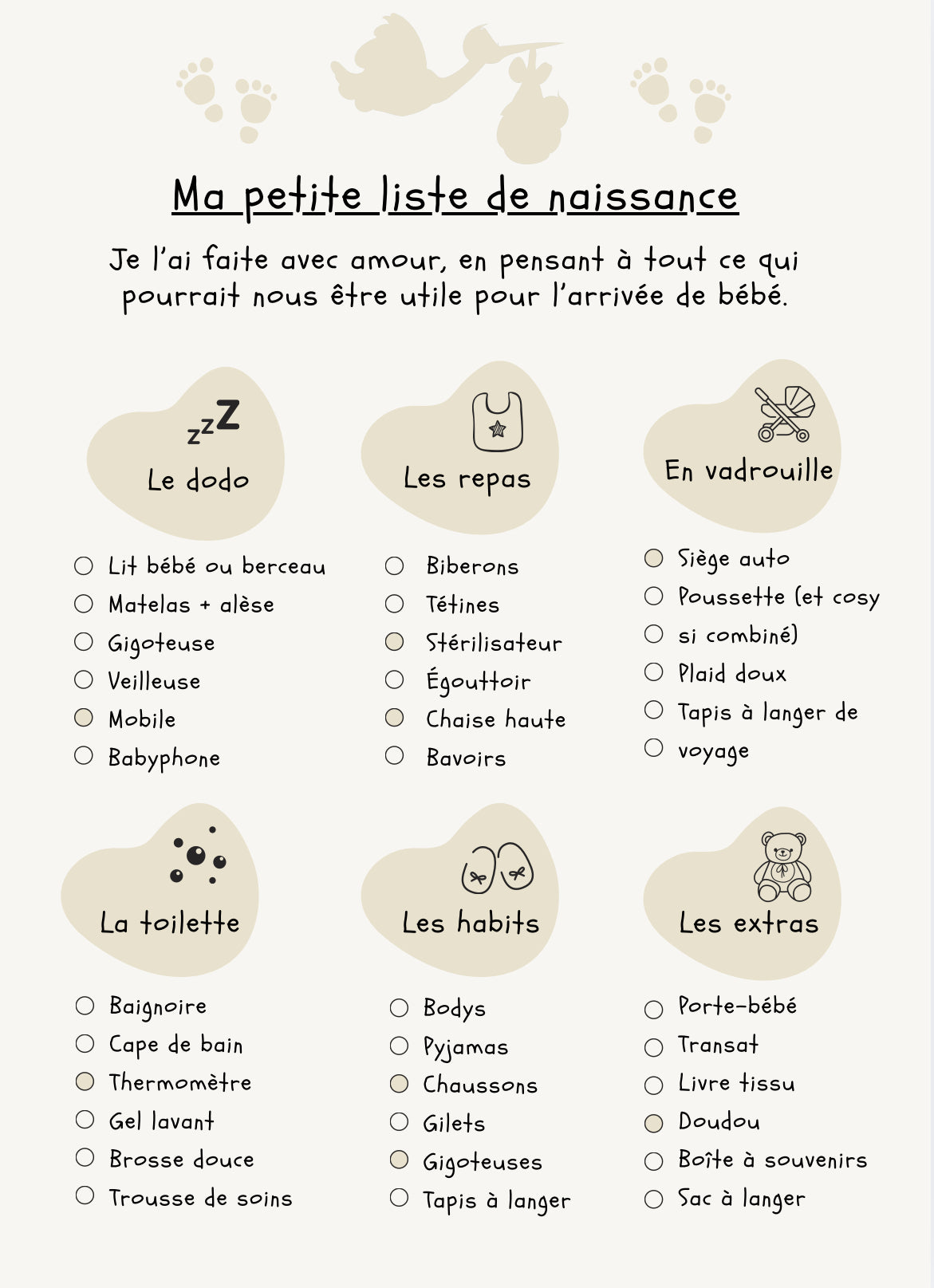 La checklist complète pour préparer l’arrivée de bébé