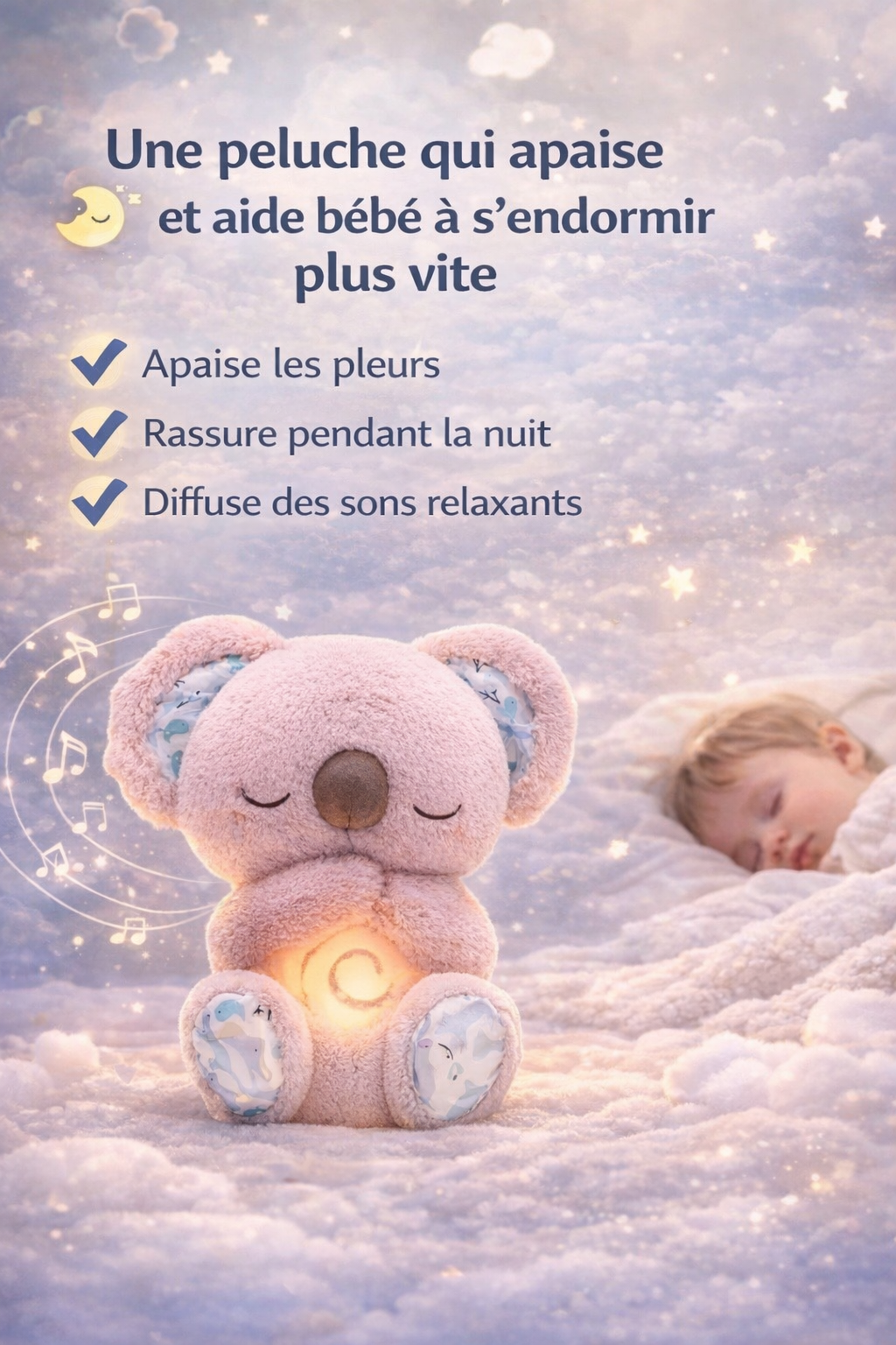 Peluche Calmidoo respirante –  guide du sommeil OFFERT 🎁