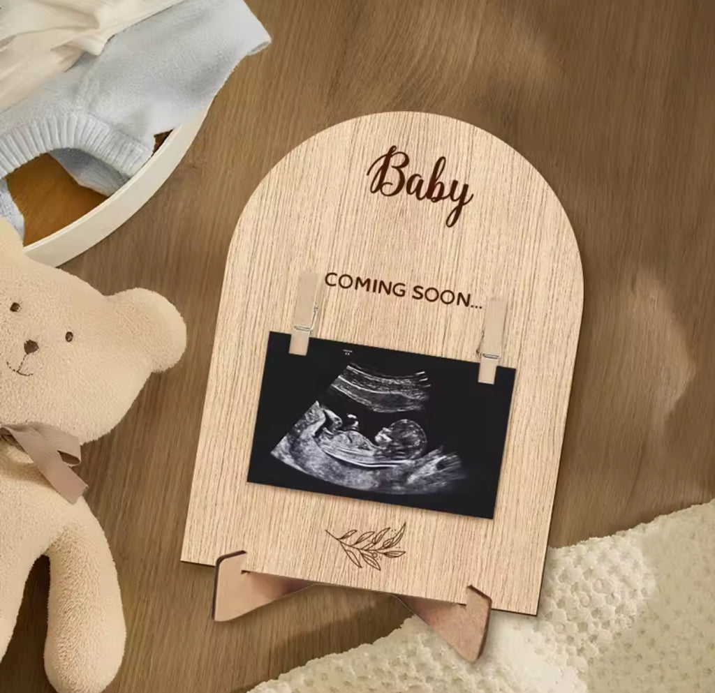 Soporte para fotos de ecografía de bebé – anuncio de embarazo