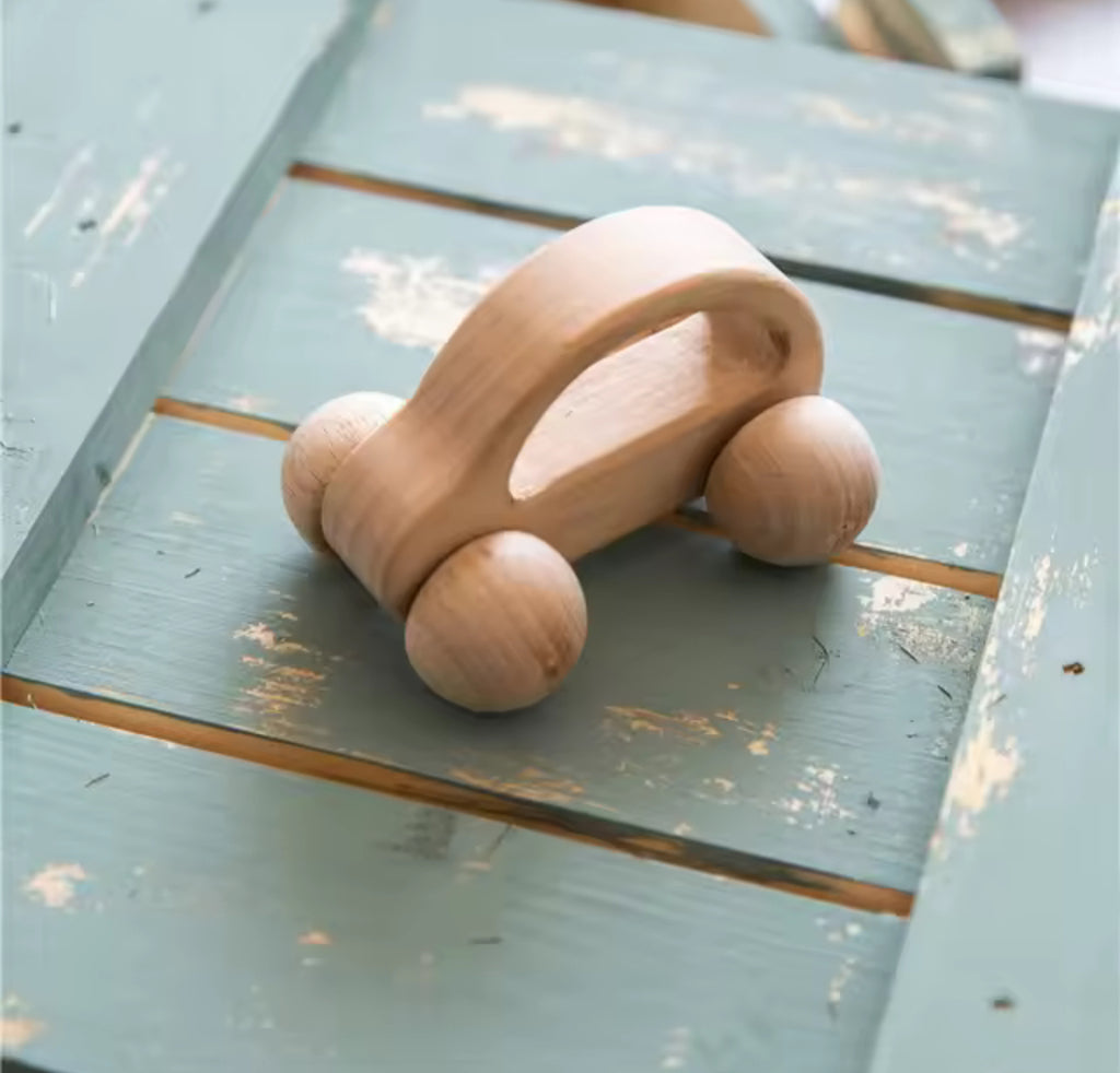 Caja de juguetes de madera natural para bebés – Sonajeros y juguetes de estimulación temprana
