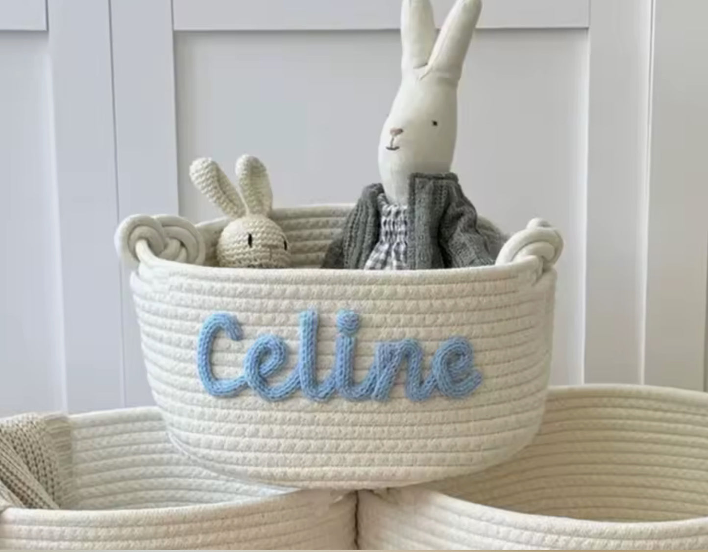 Panière de rangement en tricot personnalisée