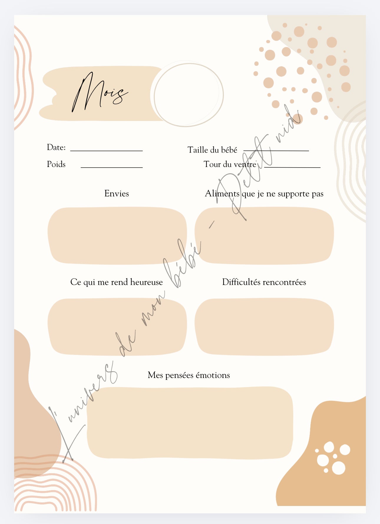 Journal de grossesse – Suivre et garder en mémoire chaque moment