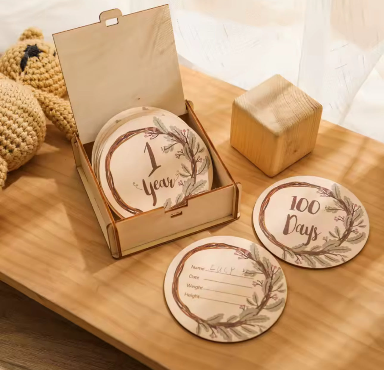 Cartes étapes bébé – Souvenirs mois après mois