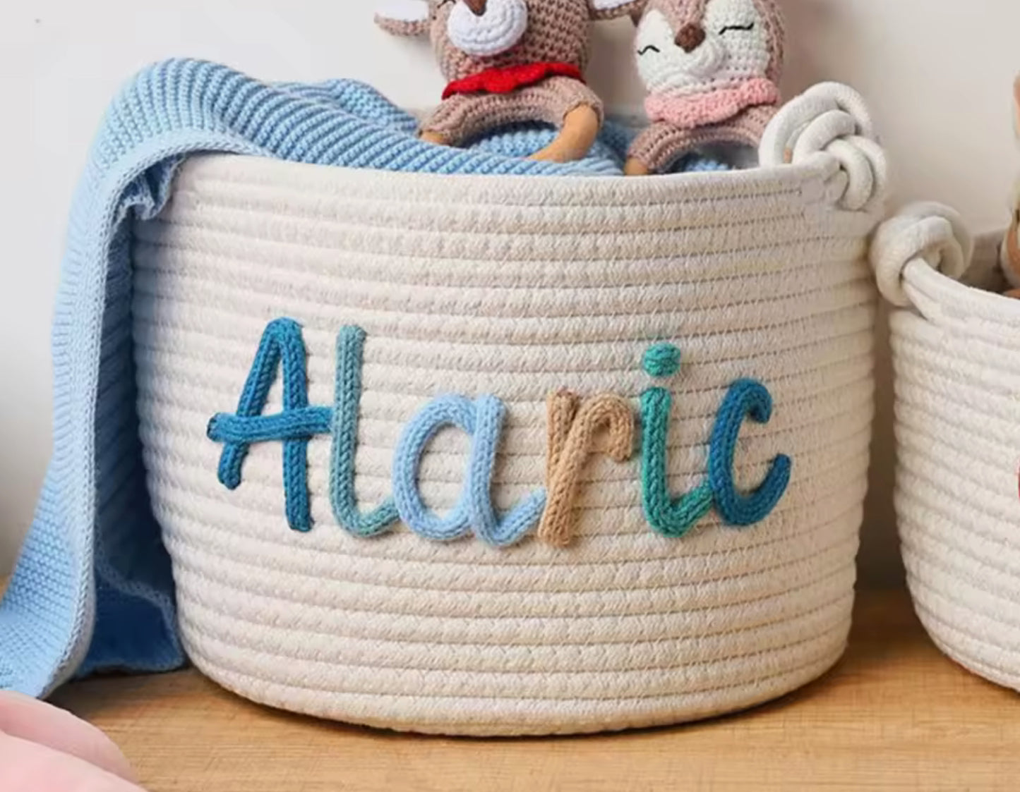 Panière de rangement en tricot personnalisée