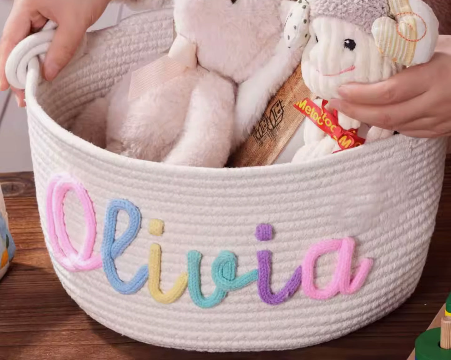 Panière de rangement en tricot personnalisée