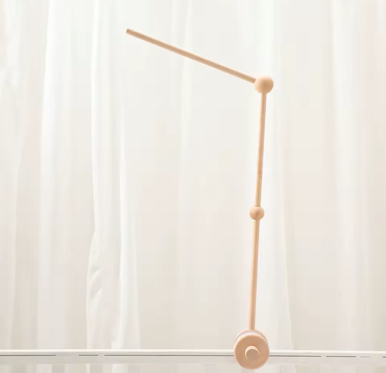 Support Mobile Bébé en Bois – Fixation Sécurisée pour Lit ou Berceau