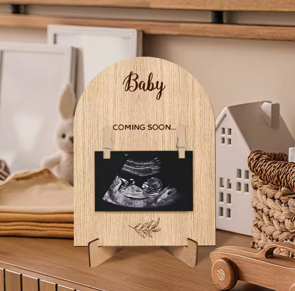 Soporte para fotos de ecografía de bebé – anuncio de embarazo