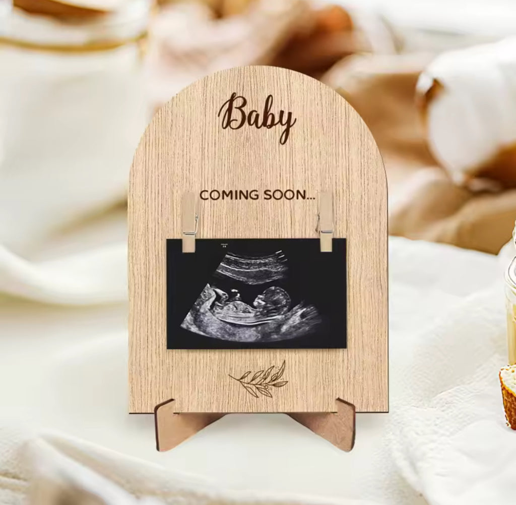 Soporte para fotos de ecografía de bebé – anuncio de embarazo