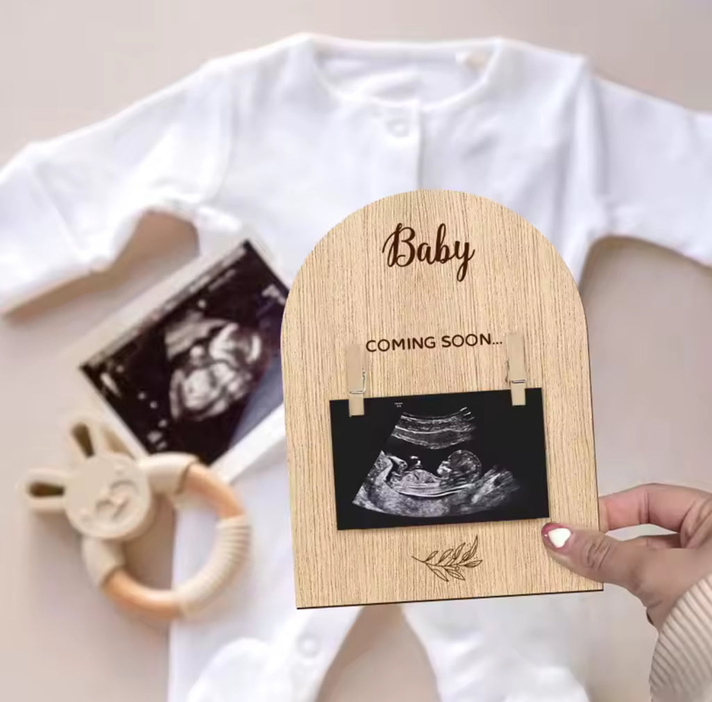 Soporte para fotos de ecografía de bebé – anuncio de embarazo