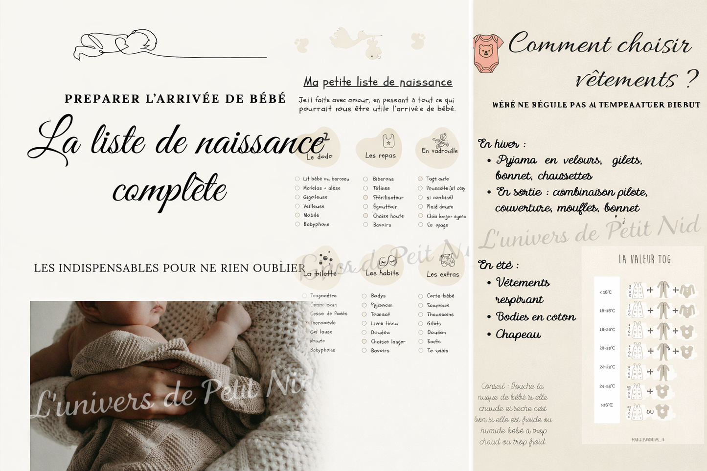 La checklist complète pour préparer l’arrivée de bébé