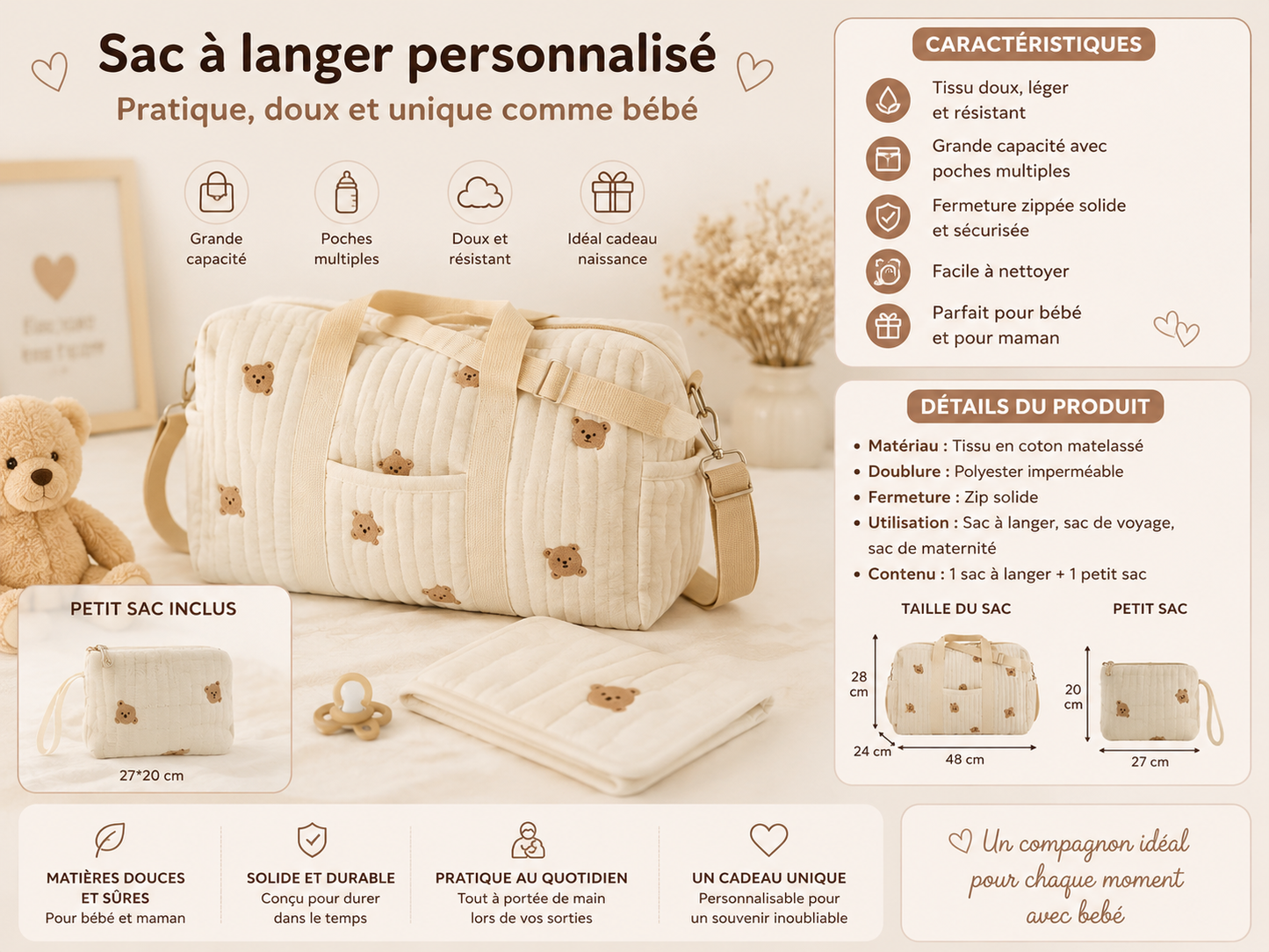 Bolsa de pañales personalizada
