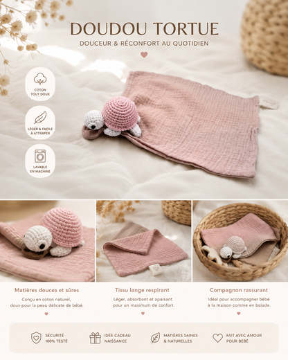 Doudou Tortue – Le premier compagnon qui rassure bébé