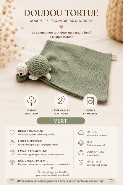 Doudou Tortue – Le premier compagnon qui rassure bébé